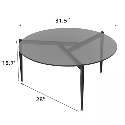Sophisticated Ash Glass Coffee Table Modern Tables With Solid Steel Novelty Legs • $99.93