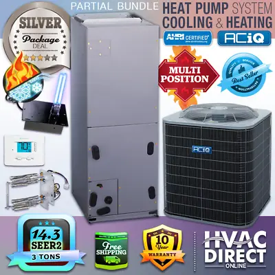 3 Ton 14.3 SEER2 ACiQ Ducted Central Air AC Heat Pump Split System - Basic Kit • $3054.25