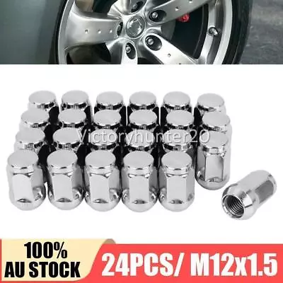 24pc 12x1.5 Chrome Wheel Nuts For Holden Commodore VL VN VR VS VT VX VY VZ Steel • $30