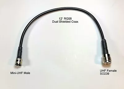 Mini UHF To SO239 UHF Female Adapter Cable  Motorola CM300 CDM XPR  CANADA • $13.84