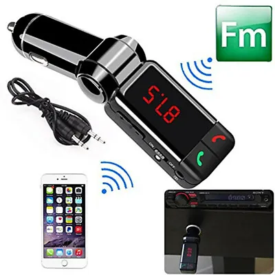 Car Charger Adapter Dual USB FM Transmitter MP3 Player Bluetooth AUX For IPhone • $15.41