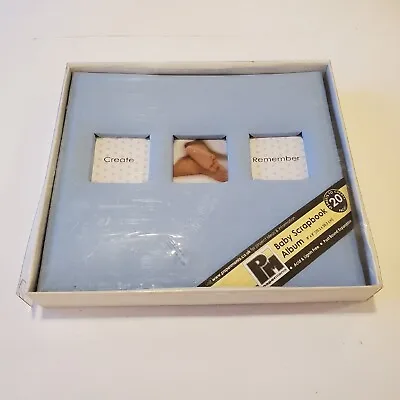 Papermania Baby Scrapbook Album Blue Fabric 8  X 8  New Unused • £17.99