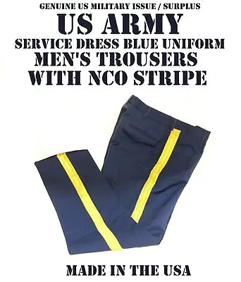 ASU MEN'S NCO US ARMY SERVICE DRESS BLUE MILITARY UNIFORM PANTS TROUSERS Many • $49.95