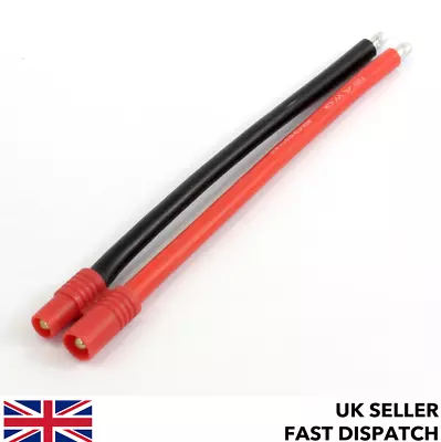 Male HXT 3.5mm Bullet Connector Pigtail/cable 100mm 12 AWG Silicone Wire RC Syma • £3.25