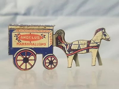 Vtg Antique Cracker Jack Toy Horse Drawn Wagon Tin Metal Angelus Marshmallows • $40