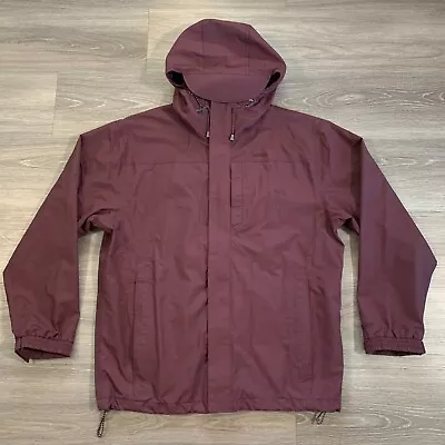 Cabela's Rain Jacket Mens Large Reg Gore-Tex Maroon Hooded Full Zip Outdoor • $39.95