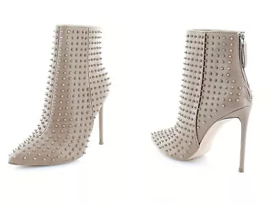 Steve Madden Sz 9 Or 40 Vapor Mocha Studded Zip Ankle Boot Vegan Heel • $69