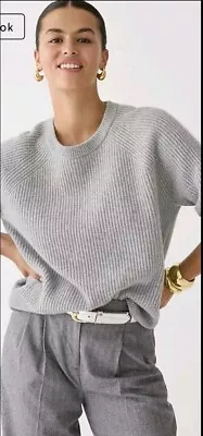 J. Crew Ribbed 100% Cashmere Oversized Crewneck Sweater. Sz Md. Women $228 NEW!! • $135