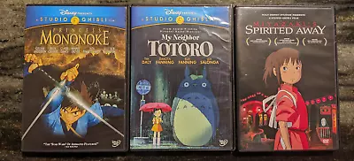 Princess Mononoke My Neighbor Totoro Spirited Away DVD Lot • $22