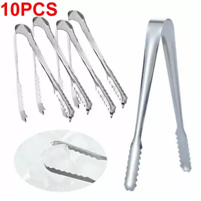 Wedding Bar Sweet Candy Buffet Party Ice Cube Tongs Tools Stainless Steel 10PCS • £2.55