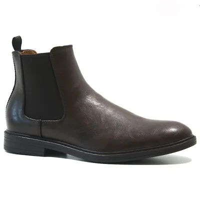 Mens Chelsea Casual Boots Dealer Ankle Smart Formal Brogue Slip On Shoes Size • £17.95