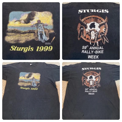 $23.99 • Buy Vintage 90s Sturgis 59th Annual Bike Week 1999 Skull Easy Rider Motorcycle Rally