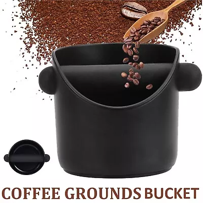 Coffee Waste Container Grinds Knock Box Tamper Tube Bin Black Bucket NEW AU • $21.99