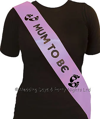 Lilac Satin Mum To Be Sash New Baby Shower / Gender Reveal Party Decor Boy Girl • £1.95