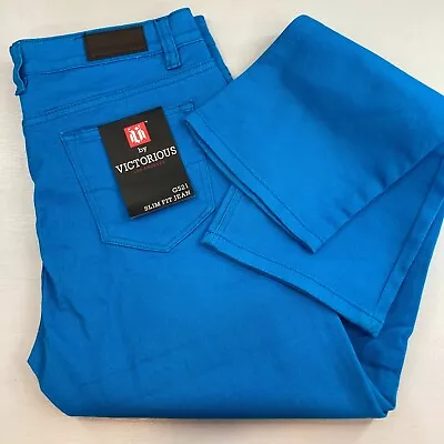 Victorious Slim Fit Jeans Mens 36 X 32 Royal Blue Colorful Denim Pants NEW • $22.95