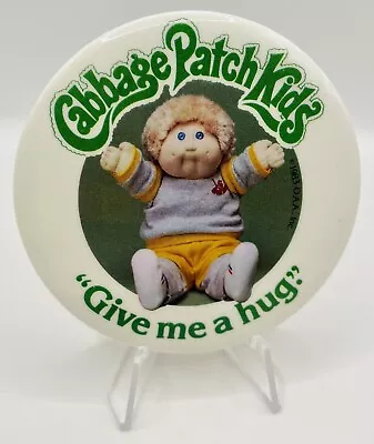 Vintage 1983 Cabbage Patch Kids GIVE ME A HUG Pin Badge • $17.99