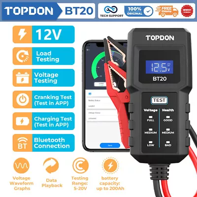 TOPDON BT20 12V Battery Load Tester Checker Universal For Car Truck SUV ATV Boat • $18.99