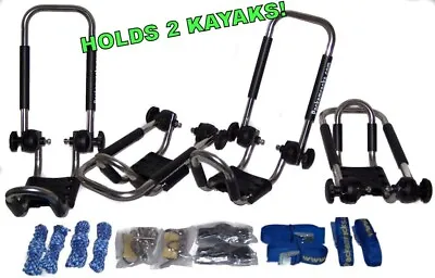 2 Sets Stainless Folding Roof Kayak J-Style Racks PK-KR FOLD Stainless2 • $79.95