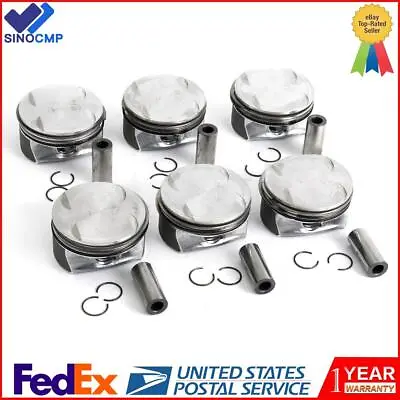 6pc M272 Engine Pistons Rings Set For Mercedes-Benz CLK350 C350 E350 GLK350 3.5L • $130.49