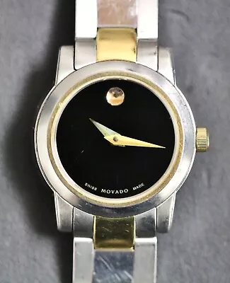 Movado Museum Black Dial Two-Tone Stainless Steel Swiss Ladies Watch 81 E4 1846 • $74.99