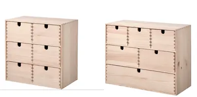 Ikea Wooden Chest Of 6 Drawers Storage Jewellery Box Multi-Use Moppe NEW • £44.99