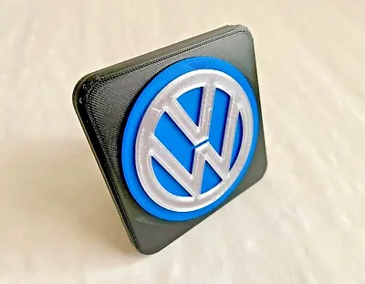 Volkswagen VW Tow Hitch Cover/Plug/Cap For 2  & 1.25  Receivers - Blue/Silver • $18.99