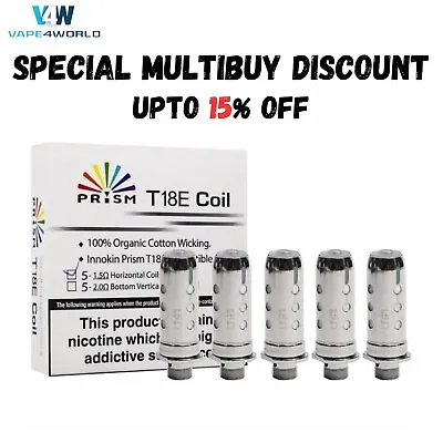Innokin Endura T18 E Prism Coils 1.5ohm Pack Of 5 Replacement 1.5Ω Coil - Prism • £6.69