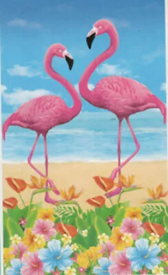 £7.55 • Buy LUAU Hawaiian Tropical Party Scene Setter Photo Backdrop FLAMINGOS  Beach Island