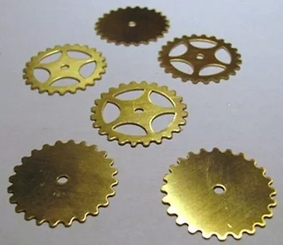 MIXED Lot Of 12 BRASS SPROCKETS Gear~ 25mm / 1  ~ SteamPunk ~ 6 Solid + 6 Open  • $11.69