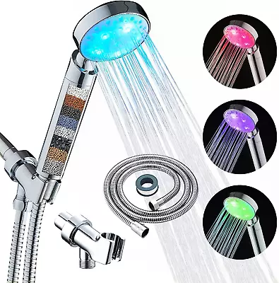 Led Shower Head 7 Color Light Change Automatically Handheld Showerhead Polished  • $29.57