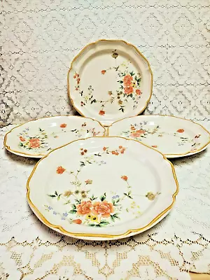 Mikasa Garden Club Silk Bouquet Dinner Plates 10 3/4  EC463 Floral Set 4  • $31.84