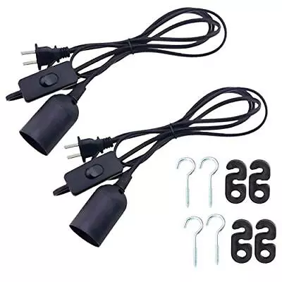2packs 5.9ft E26/E27 LED Light Socket Extension Cord With On/Off Switch And U... • $18.01