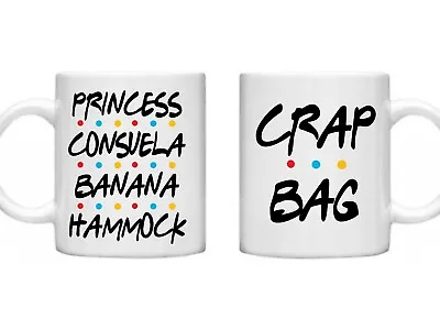 £14.25 • Buy Friends Double Mug Set Princess Consuela Crap Bag His Hers Gifts For Couples 