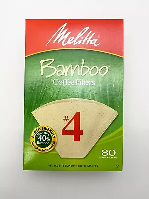 Melitta Cone Bamboo Paper Filters #4 (80 Per Box) • $7.99