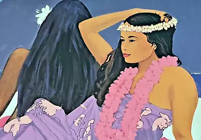 Art Print  Wahine  Hawaiian Island Women Luigi Fumagalli 11.5x15.0 Unframed Vtg. • $12.99