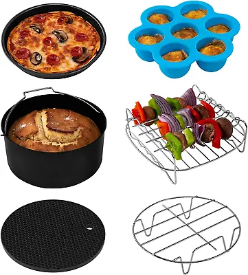 Air Fryer Accessories Set Of 6 Perfect For Most 5.0 Qt And Larger Ovens Cake & • $46.99