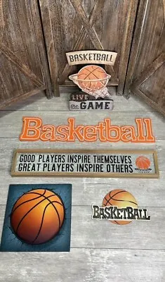 Basketball Theme Art Signs Decor Lot  - Perfect For Man Cave Bar Or Bedroom • $20