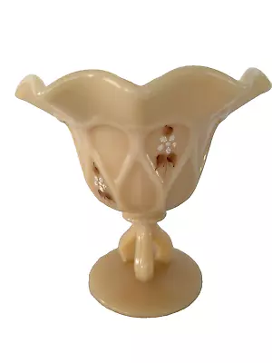 Westmoreland Milk Glass Ruffled Compote Pedestal Candy Dish • $22