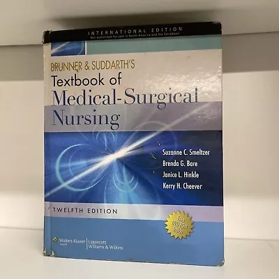 Brunner And Suddarth's Textbook Of Medical-surgical Nursing B44 • £34.99