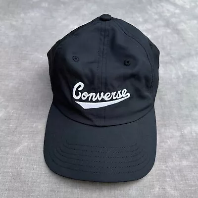 Converse Nova Baseball Hat Cap Strap Back Adults Black Polyester Quick Dry Mens • $14.99