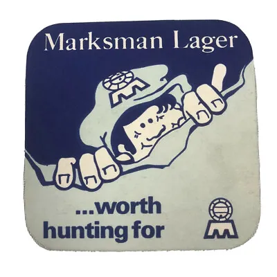 £4.86 • Buy Vintage Mansfield Brewery MARKSMAN LAGER Worth Hunting For Bar Coaster Beer Pad