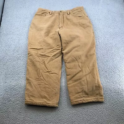 Guide Gear Carpenter Pants 38x26 Brown Fleece Lined Utility Straight Leg 46317 • $18.99