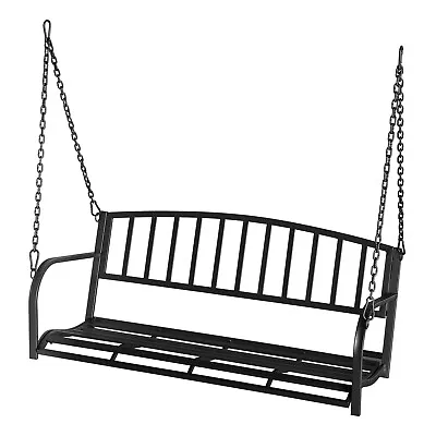 Metal Hanging Patio Porch Swing Bench Chairs Seat With Chains And Arm 2 Persons • $86.89