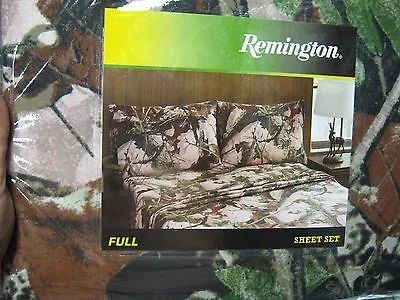 Remington Brittany's Pink Camo Camouflage Full Size Bed Sheets & Pillowcase Set  • $20.84