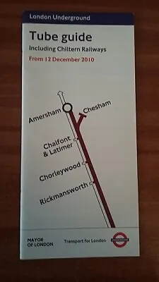 London Underground Metropolitan Line December 2010 Timetable Amersham • £1