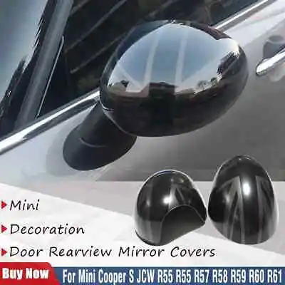 For Mini Cooper R55 R56  R58 R59 R60 R61 The Black Flag Rear View Mirror Covers • $29.99