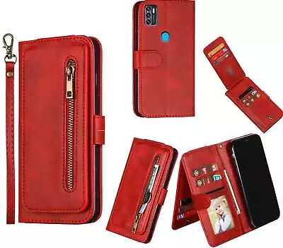 Zte Blade A7s 2020 Leather Wallet 9 Card Slots Vertical Flip &Zip • $11.95