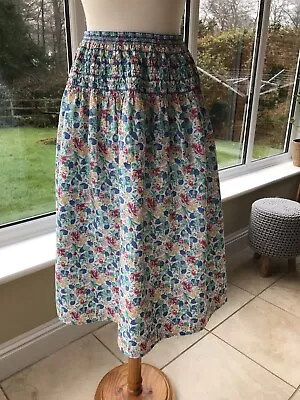 Women’s Vintage LIBERTY LONDON Tana Lawn Floral Print Midi Skirt M (12-14) • £24