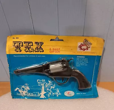 Vintage Edison Giocattoli  TEX  8 Shot Cup Gun #864 Made In Italy • $27.29