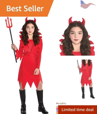 $24.69 • Buy Deluxe Devil Costume - Versatile Medium (8-10) - Red Dress, Collar, Headband